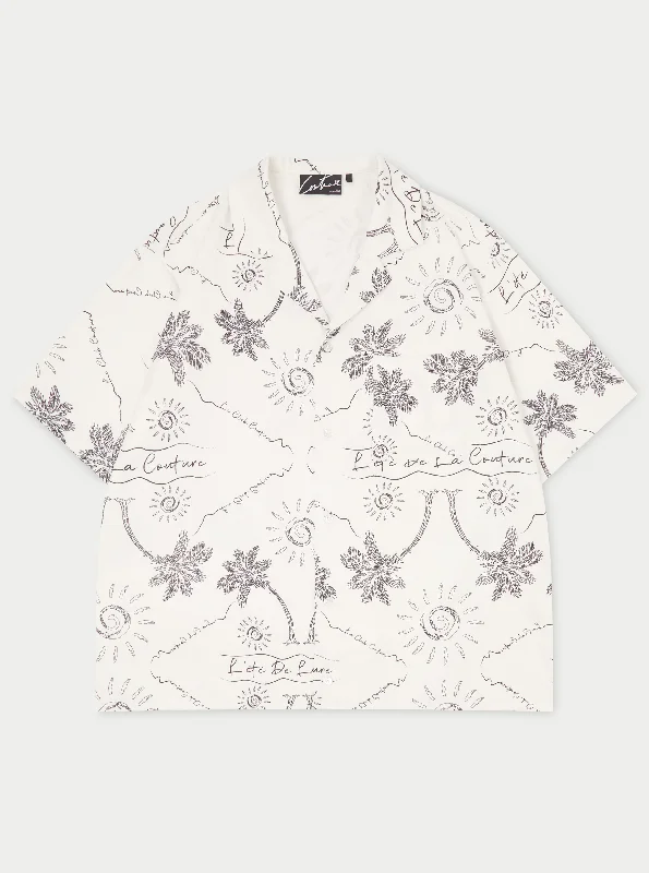 PALM PRINT SHIRT - WHITE