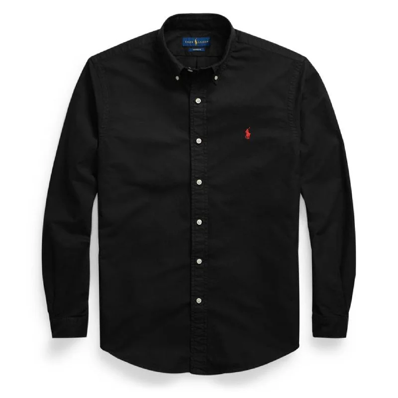 Polo Ralph Lauren Custom Fit Garment-Dyed Oxford Shirt Polo Black