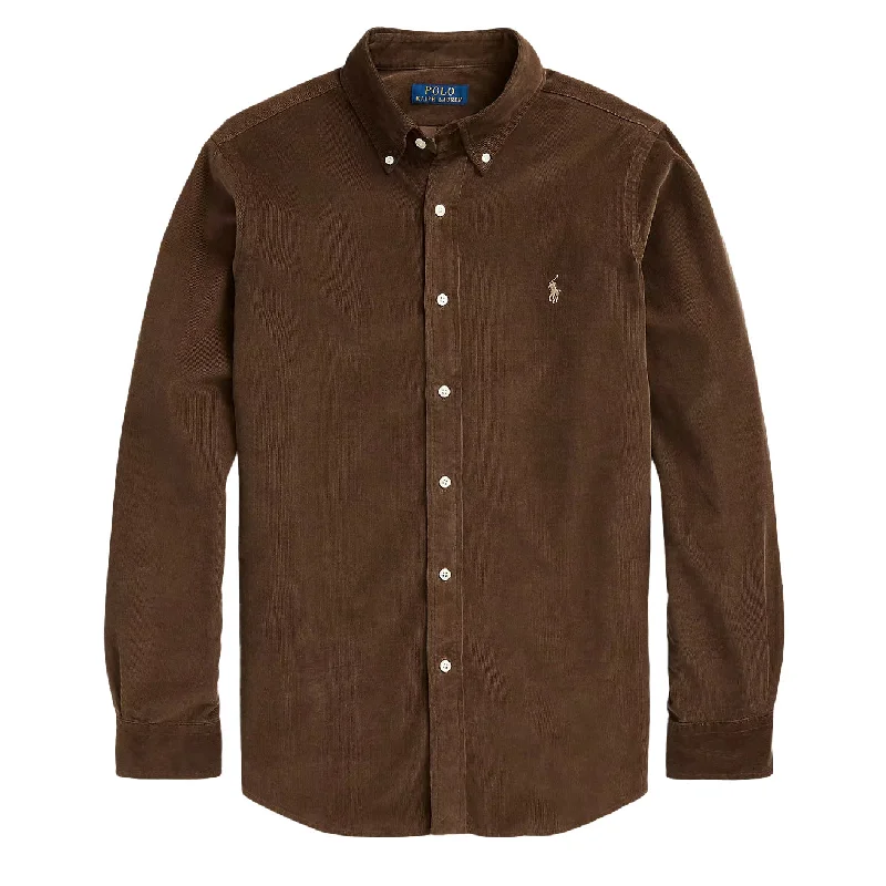 Polo Ralph Lauren Slim Fit Corduroy Shirt Chocolate Mousse