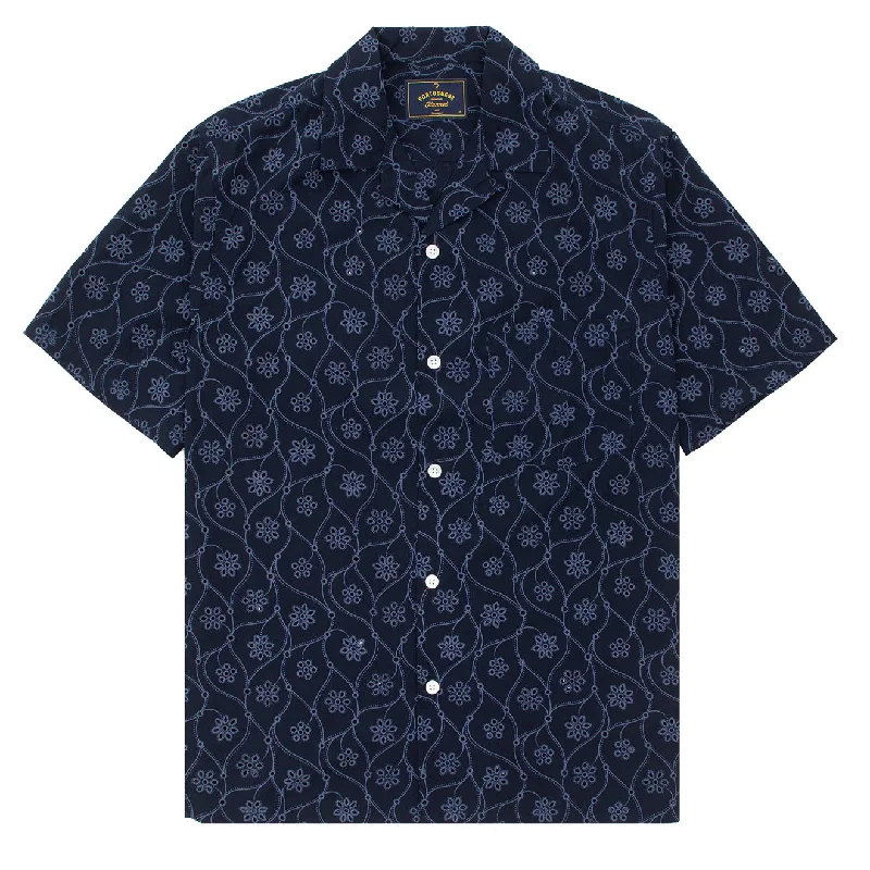 Portuguese Flannel S/S Camp Shirt Rendi Blue