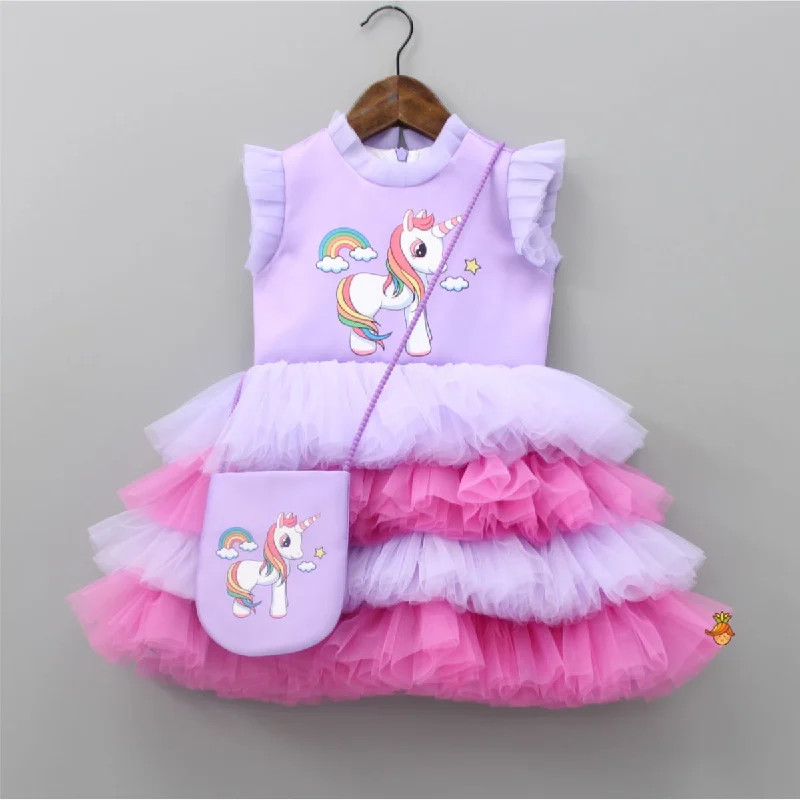 Purple Rainbow Unicorn Dress