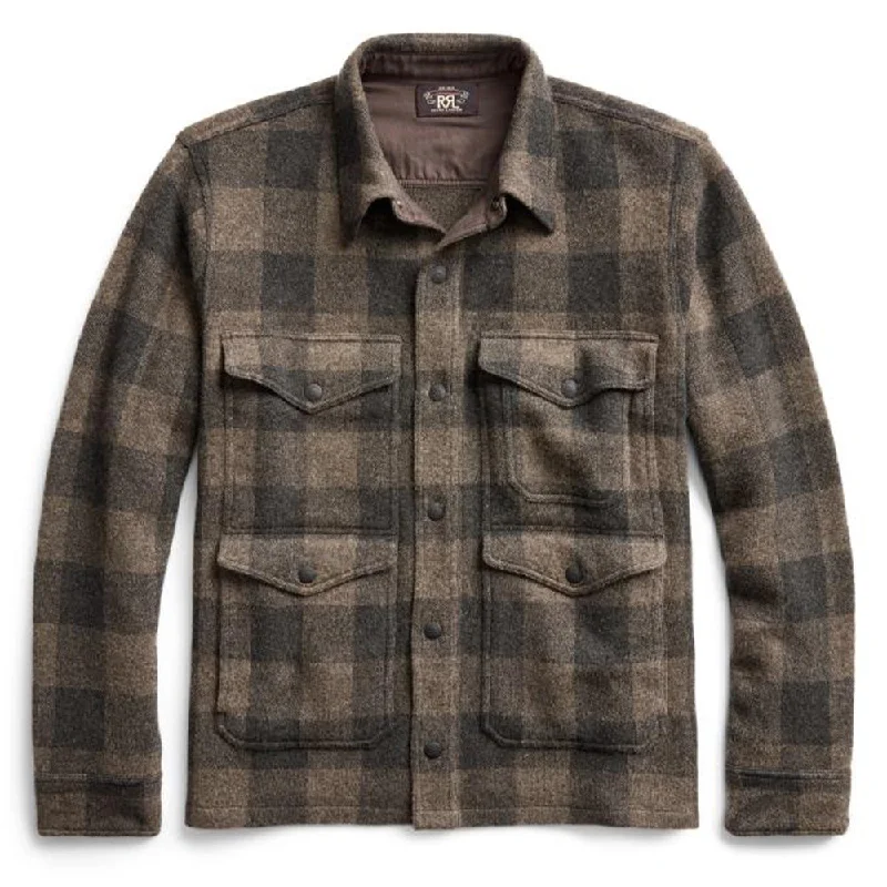 RRL by Ralph Lauren Plaid Wool Workshirt Jumper Charcoal / Black