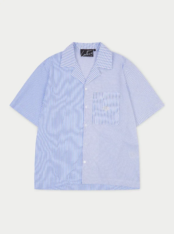 MIXED STRIPE RESORT SHIRT - BLUE