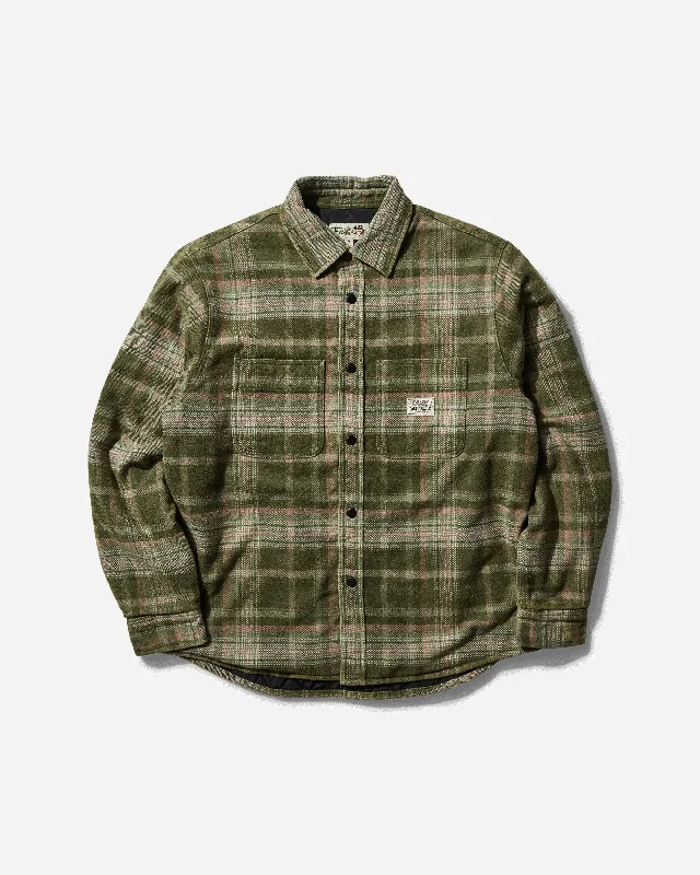 Heavy Washed Plaid Shirt Green