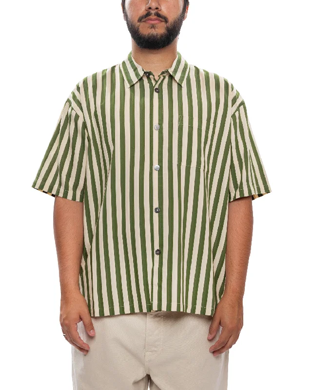 Flat Bottom Stripe Shirt 'Green'