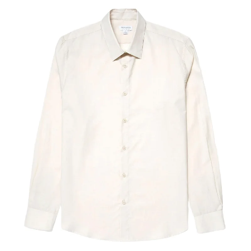 Sunspel Cotton Cashmere Shirt Ecru