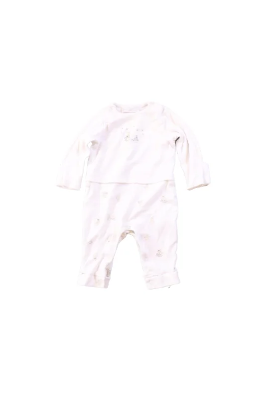 The Little White Company Long Sleeve Jumpsuit 3-6M