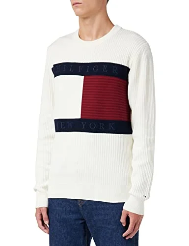 Tommy Hilfiger Men's Hilfiger Structure Flag Crew