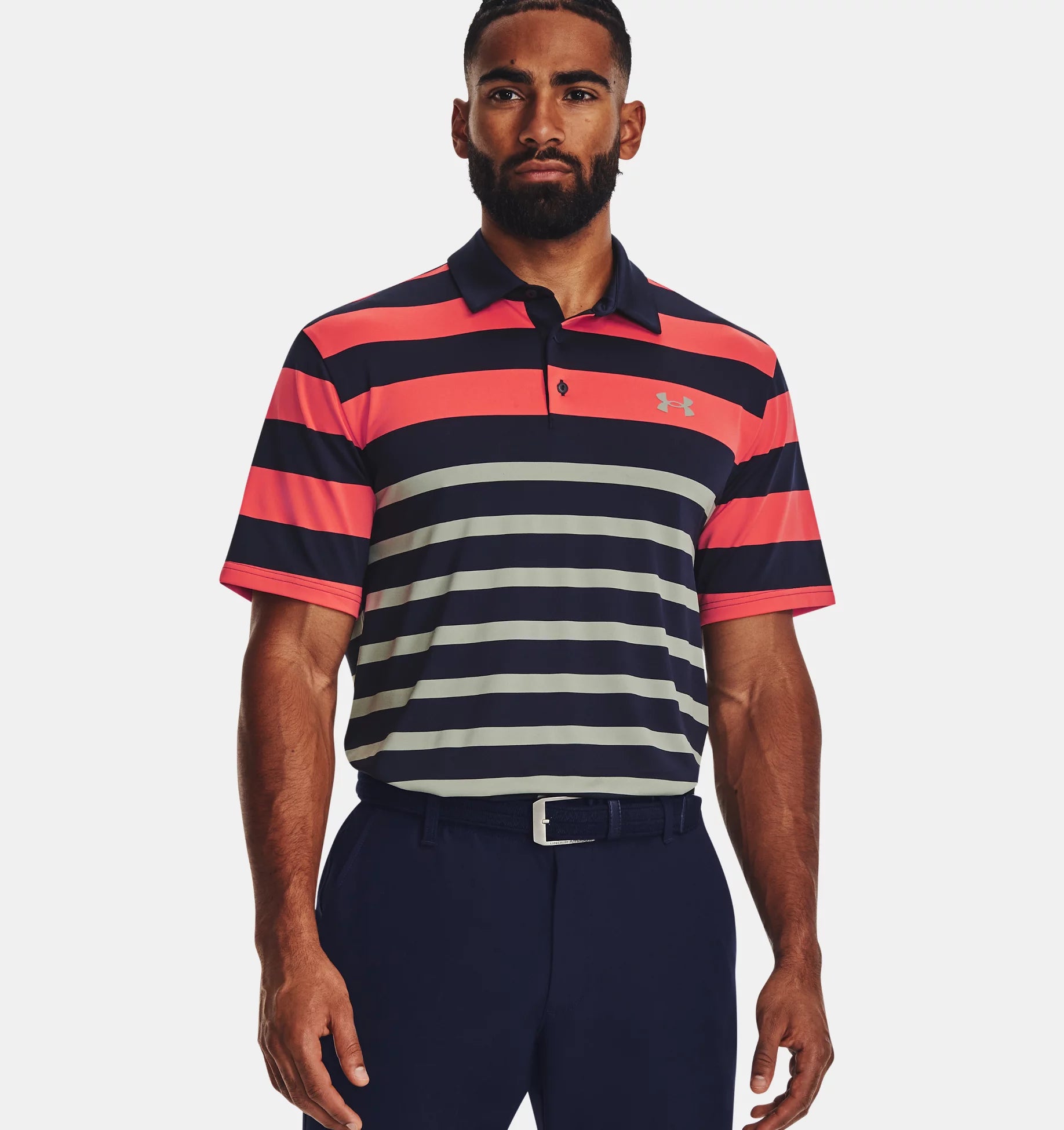 Under Armour Playoff 3.0 Stripe Short Sleeve Polo Shirt- 1378676 416