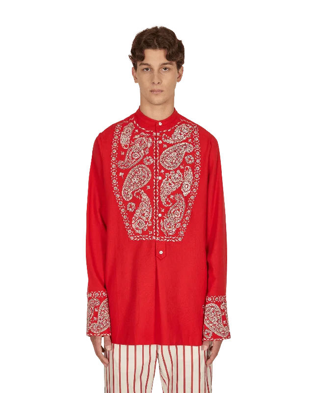 Menelik Embroidered Shirt Red